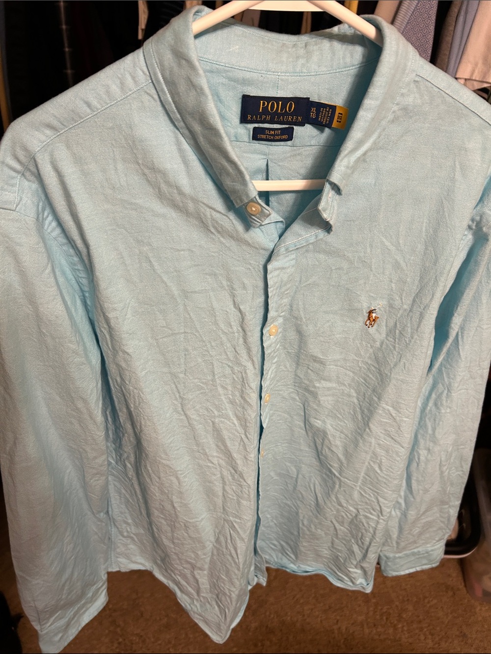 Polo by Ralph Lauren Light Blue Button-Down Shirt with Embroidered Pony